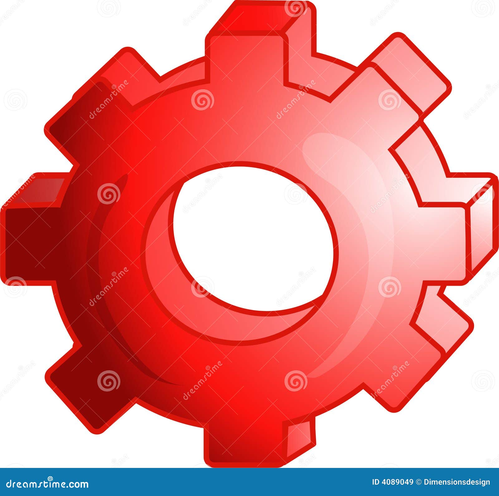 Red Gear icon or symbol stock vector. Illustration of symbol 4089049