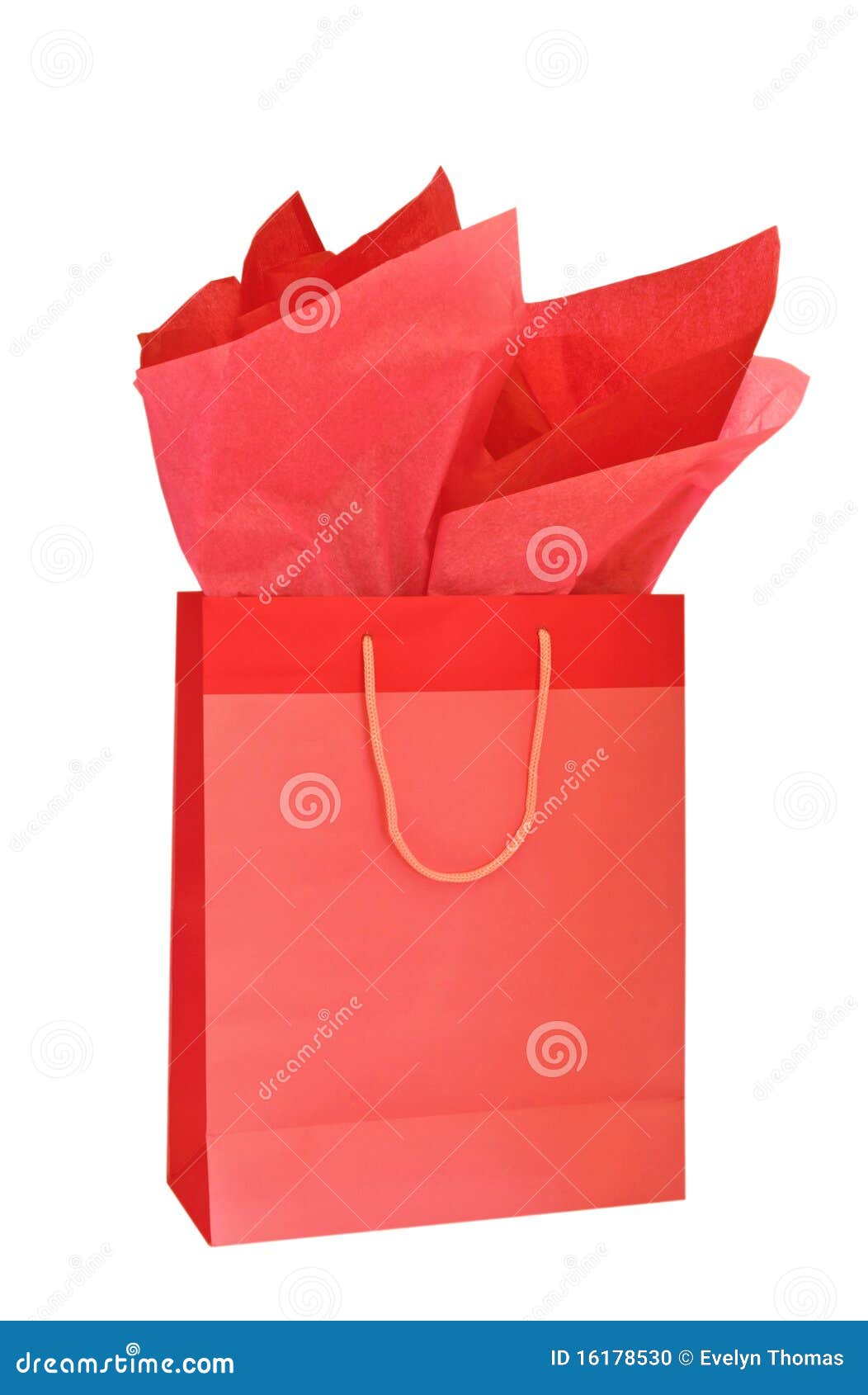 Red Gift Bag With Tissue Paper Stock Illustration - Download Image