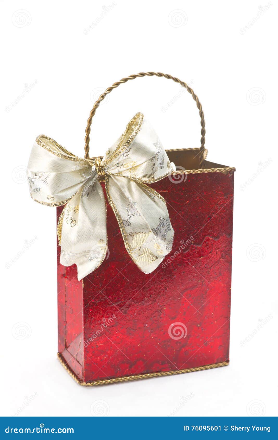 Red Gift Bag stock image. Image of enamel, metallic, gold 76095601