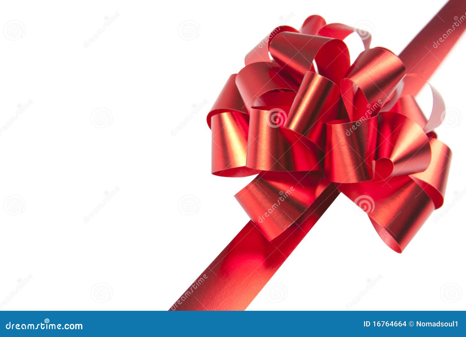 Red gift bow and ribbon stock photo. Image of empty, decoration 16764664