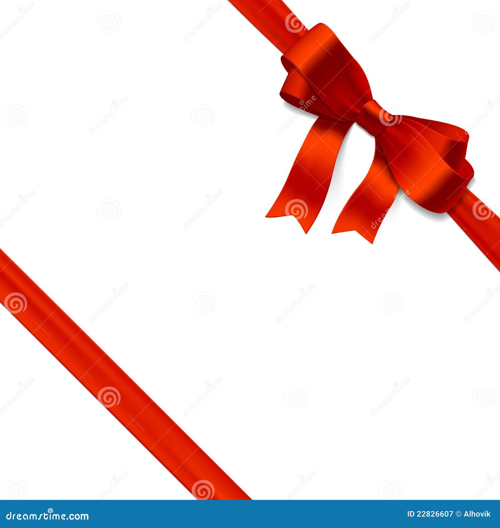 red gift bow with ribbon