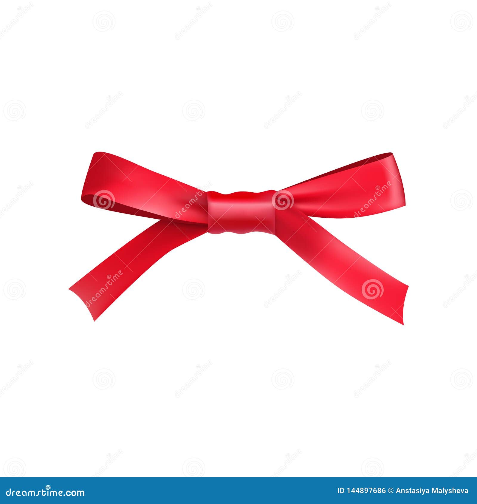 Red Gift Bow from Satin Thin Tape Stock Vector - Illustration of  decoration, glitter: 144897686