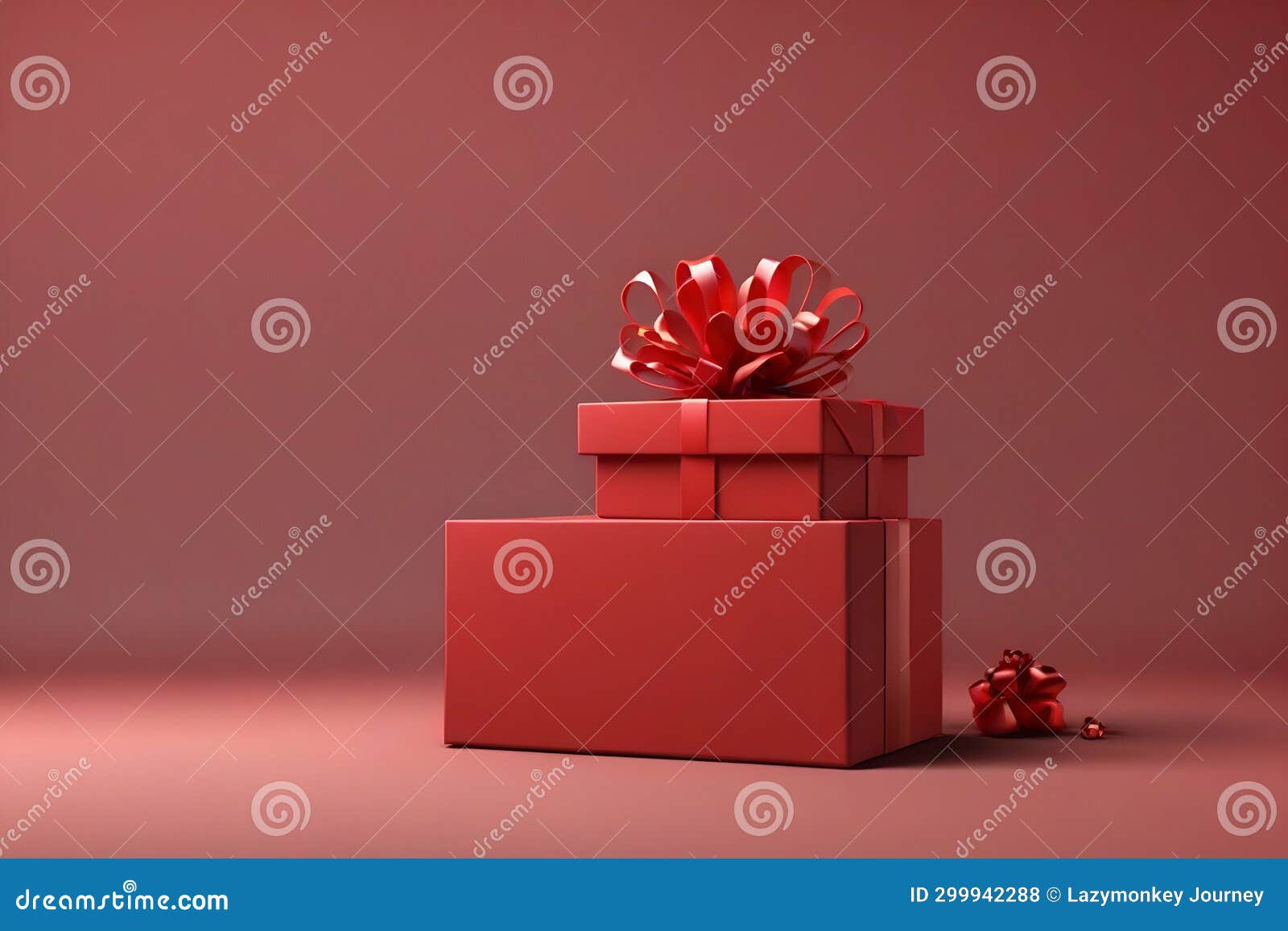 Red Gift Box on Red Background Stock Illustration Illustration of valentine, background 299942288