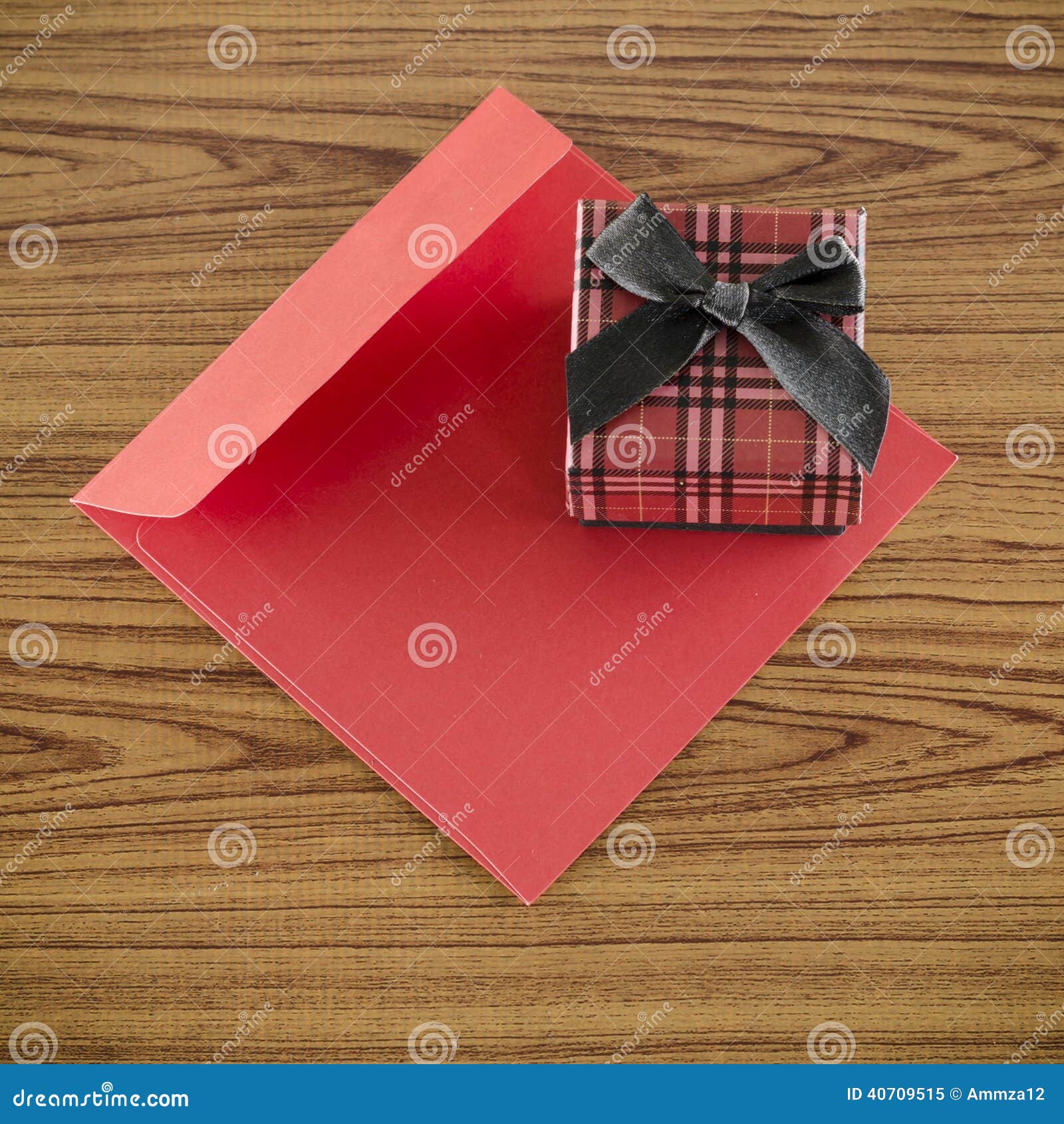 Red gift box and envelope stock image. Image of romance 40709515