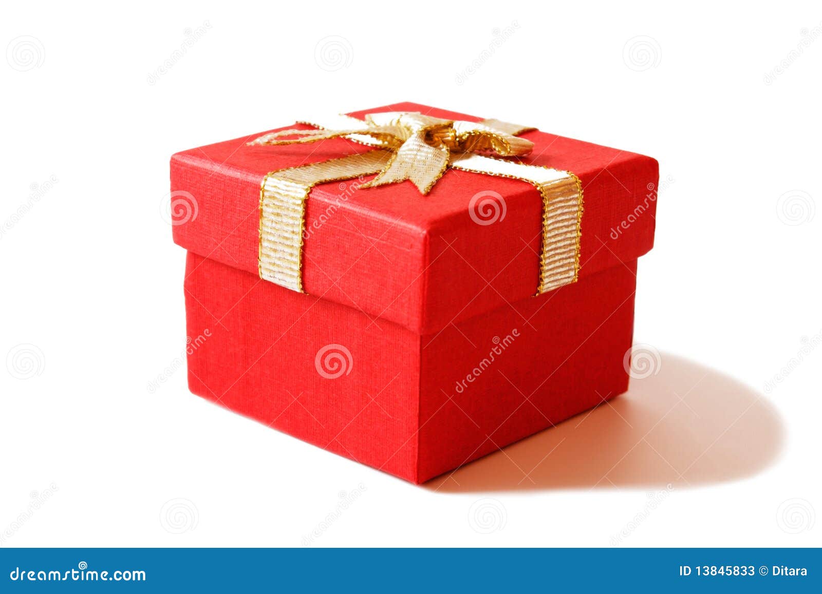 Red Gift Box with Gold Ribbon Stock Image Image of holiday, season