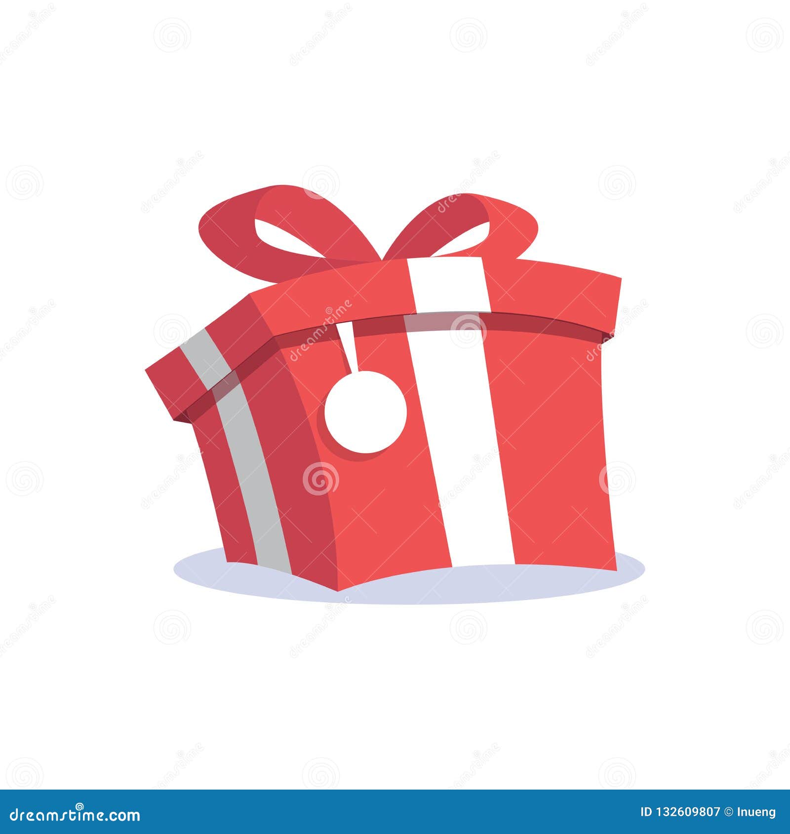 Red Gift Box and Label Cartoon Icon Flat Design. Stock Vector ...