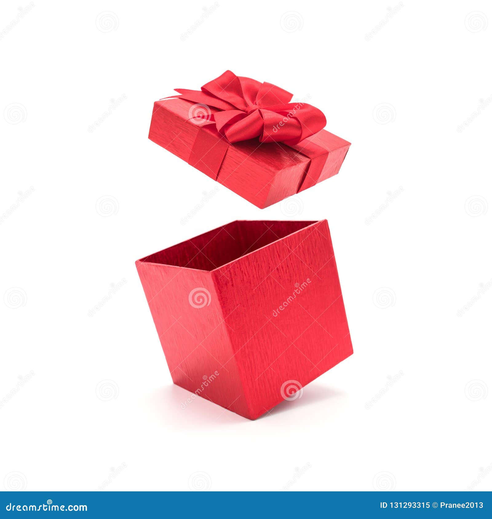 Red gift box open. stock image. Image of package