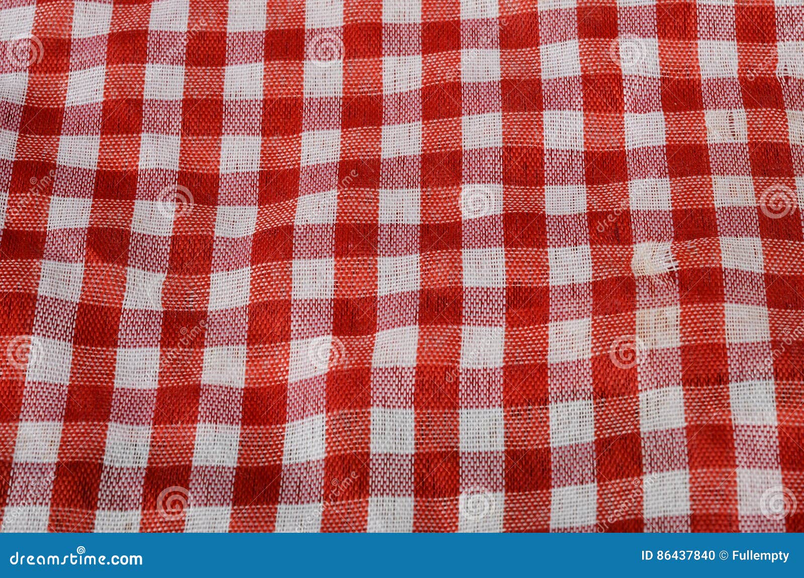 Red Gingham cloth stock photo. Image of detail, white 86437840