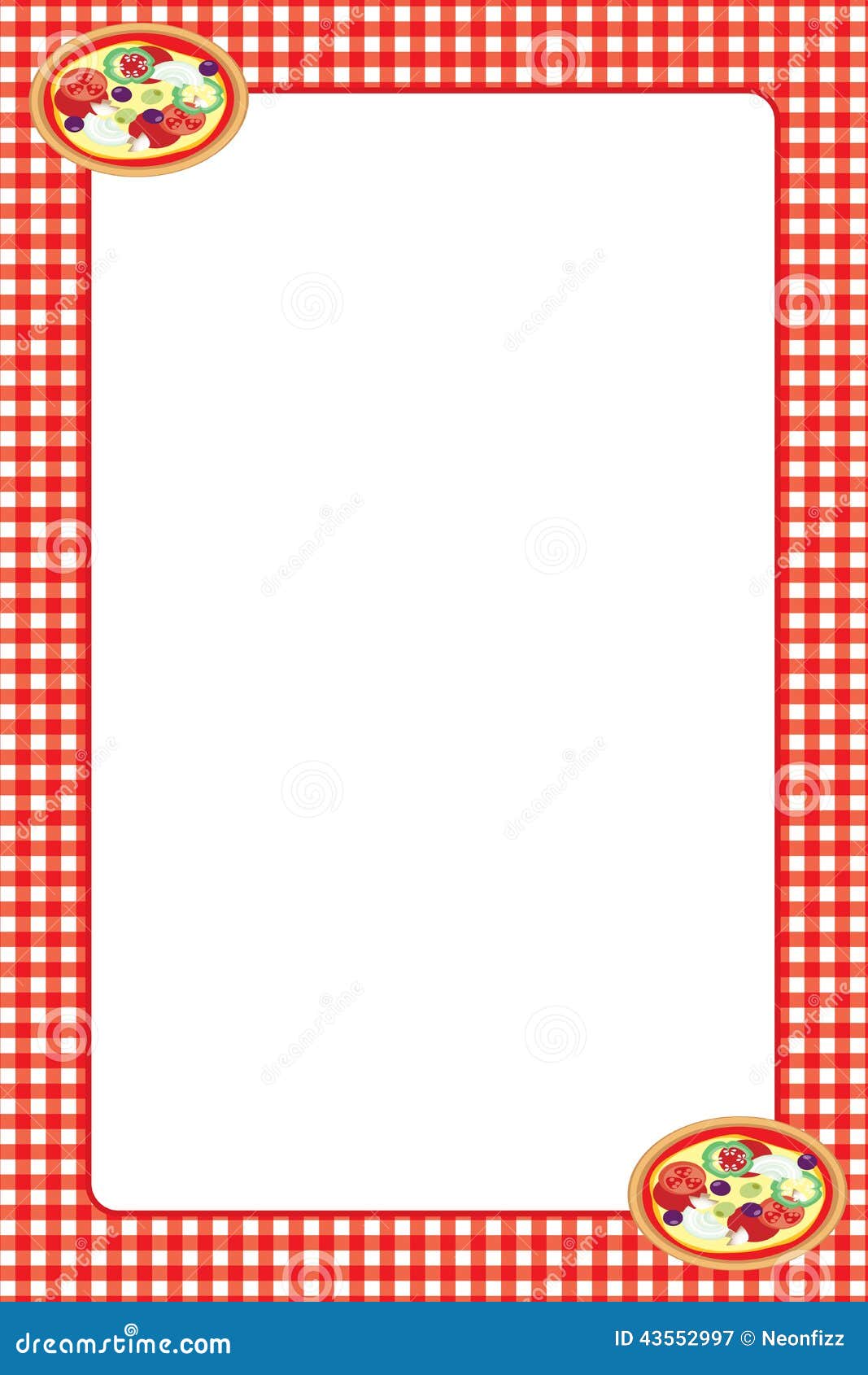 Red Gingham Pizza Frame stock illustration Illustration Red Gingham Pizza Frame stock illustration Illustration