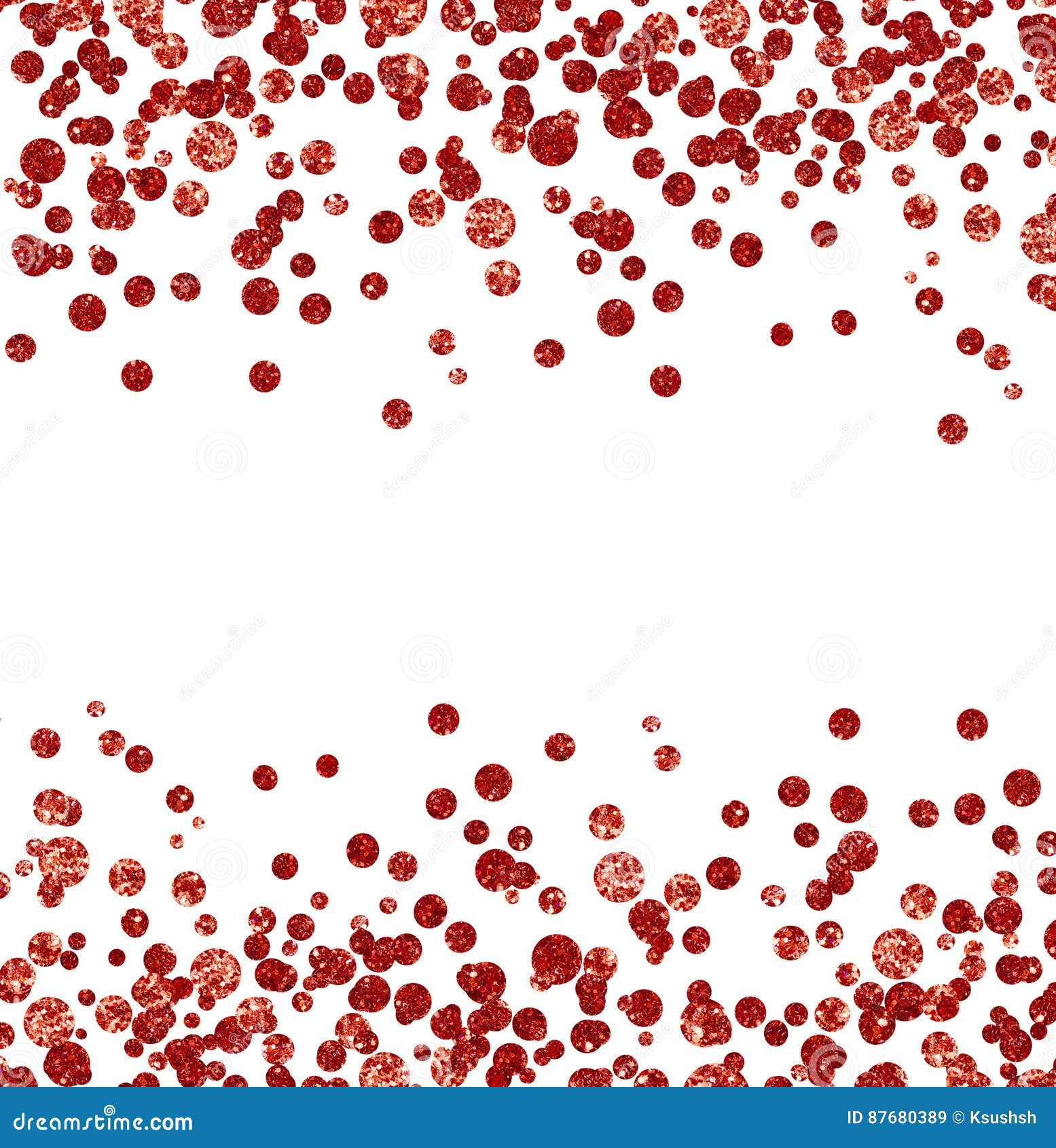 Red Glitter Confetti Borders Stock Illustration Illustration of