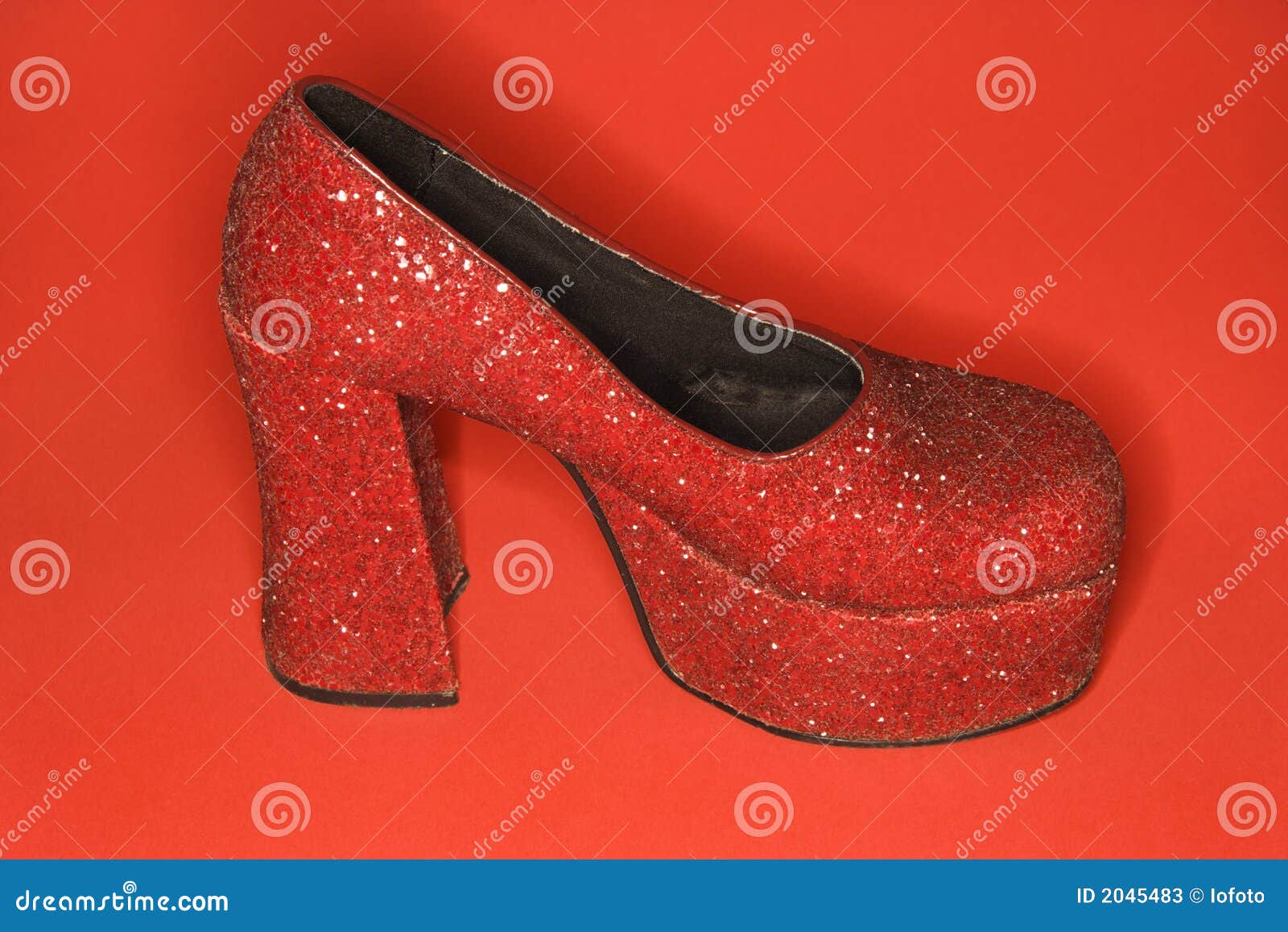 Red Glitter High Heel Shoe. Stock Image Image of glitter, fashion