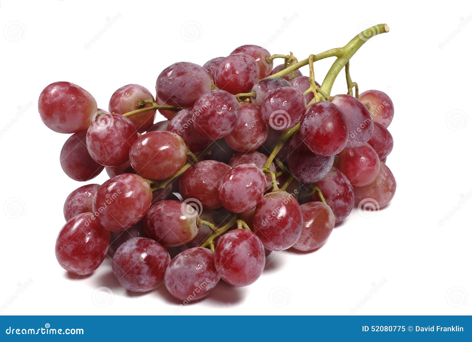 Red Grapes Bunch Close Up Isolated White Background Stock Image Image
