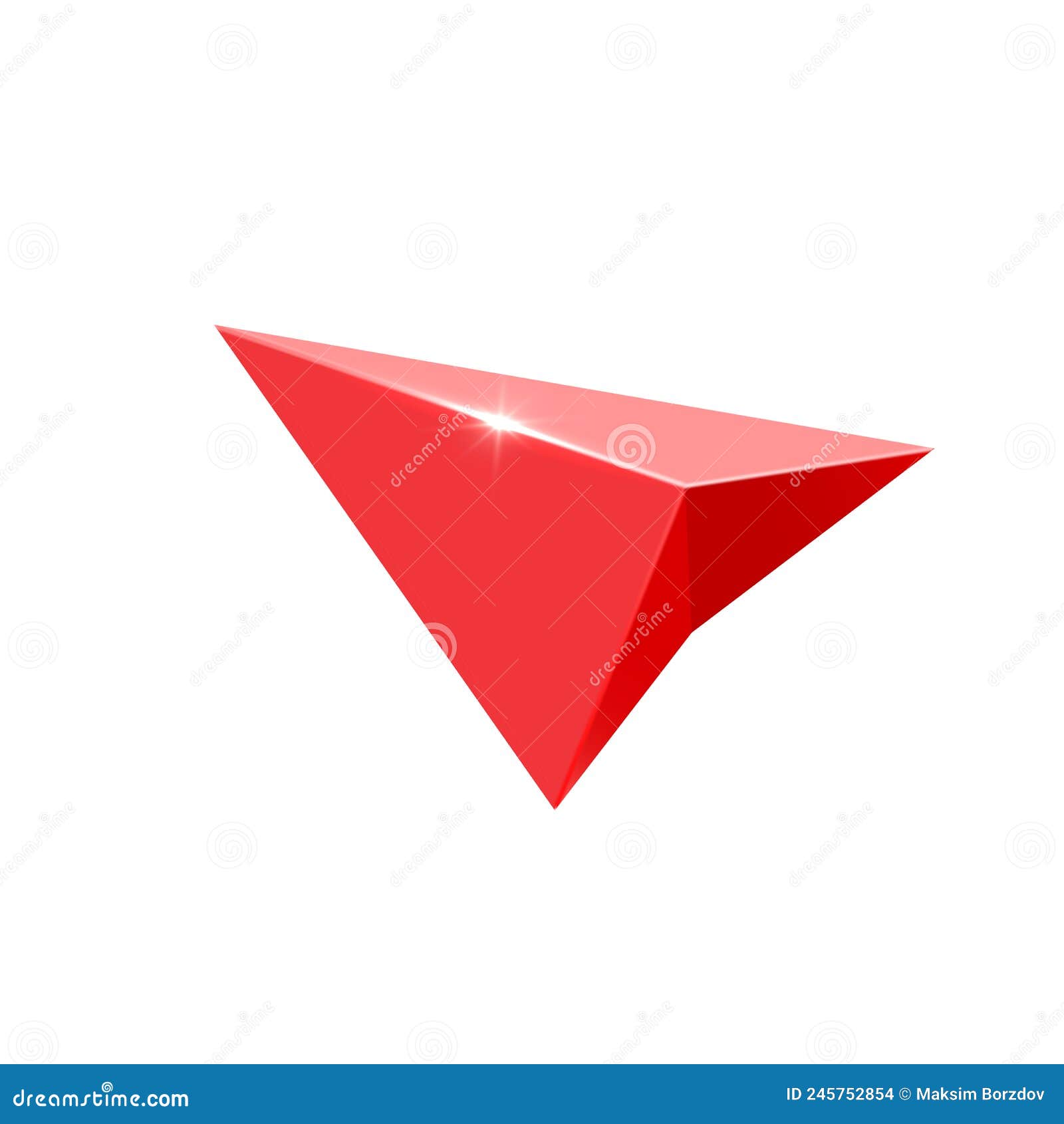 Red Glossy Navigation Arrow . Gps Arrow Pointer. Stock Illustration -  Illustration of render, pointer: 245752854, image size:1600x1690