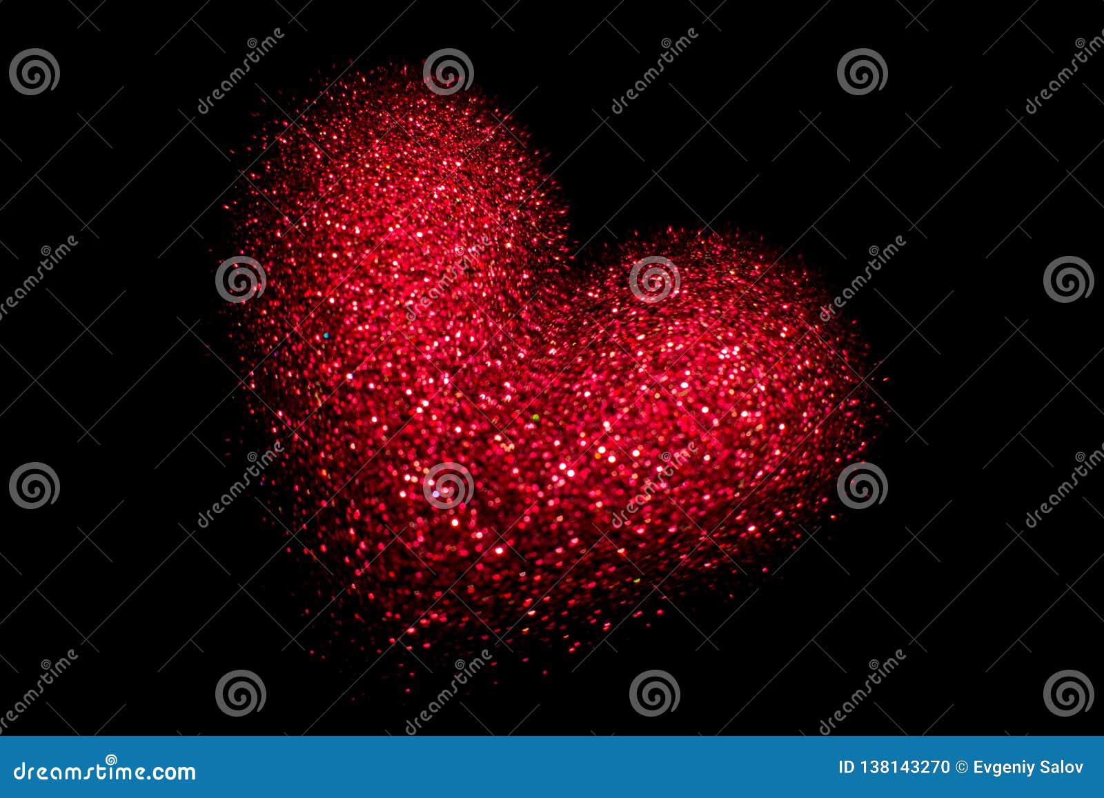 Red Glowing Heart on a Black Background. Happy Valentine`s Day ...