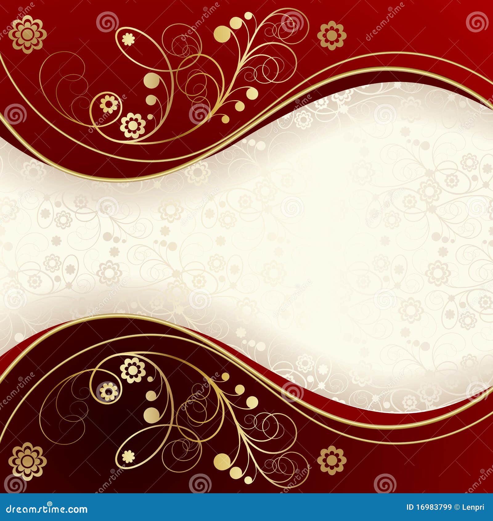 Red and gold background stock vector. Illustration of floral 16983799