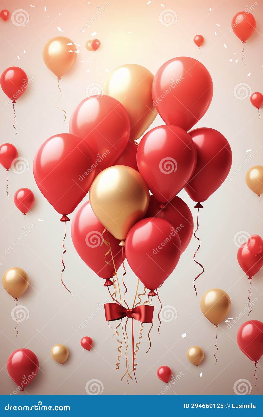 Red and gold balloons stock illustration. Illustration of celebration