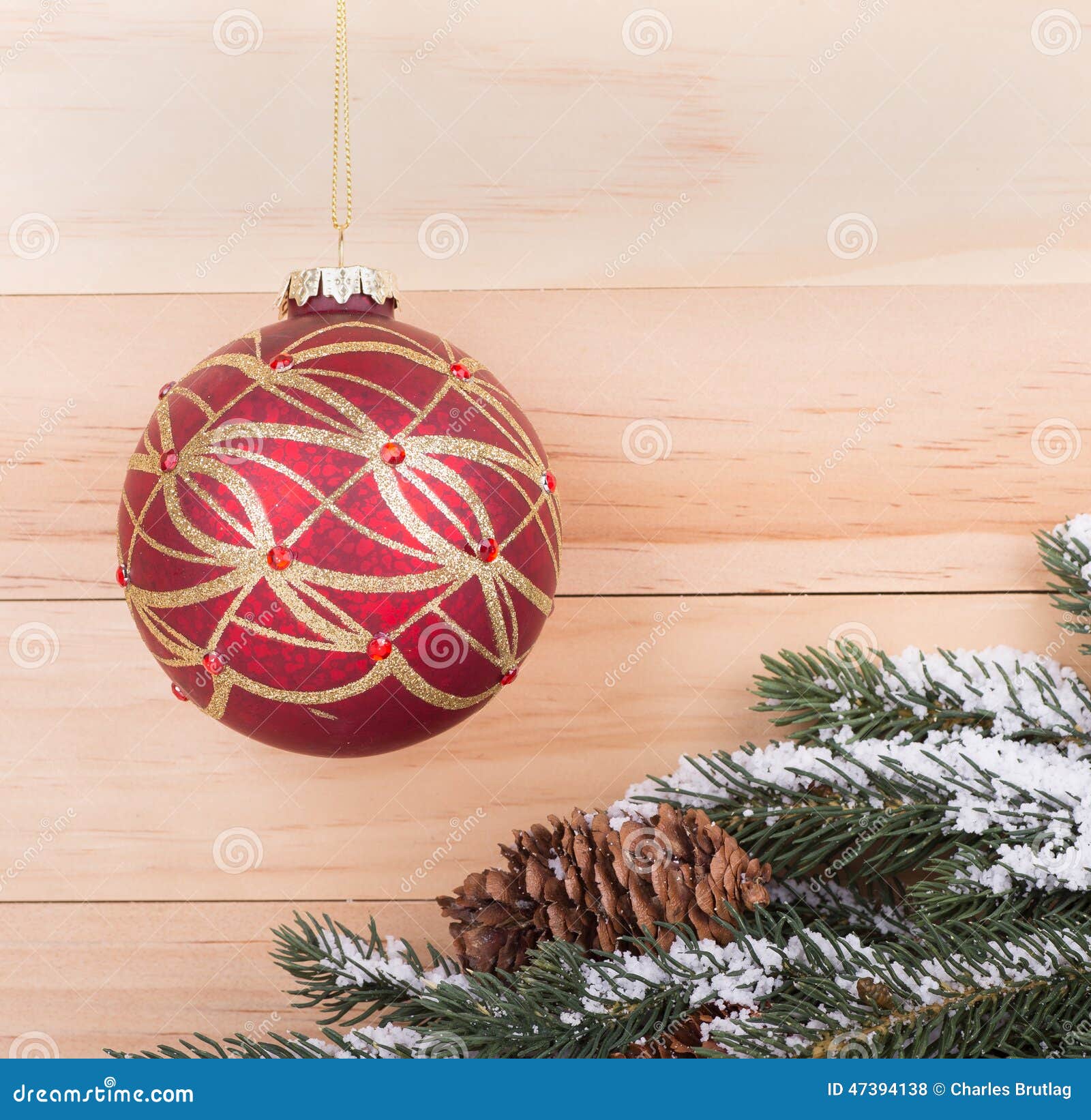 Red and Gold Christmas Ball Stock Photo - Image of decoration ...