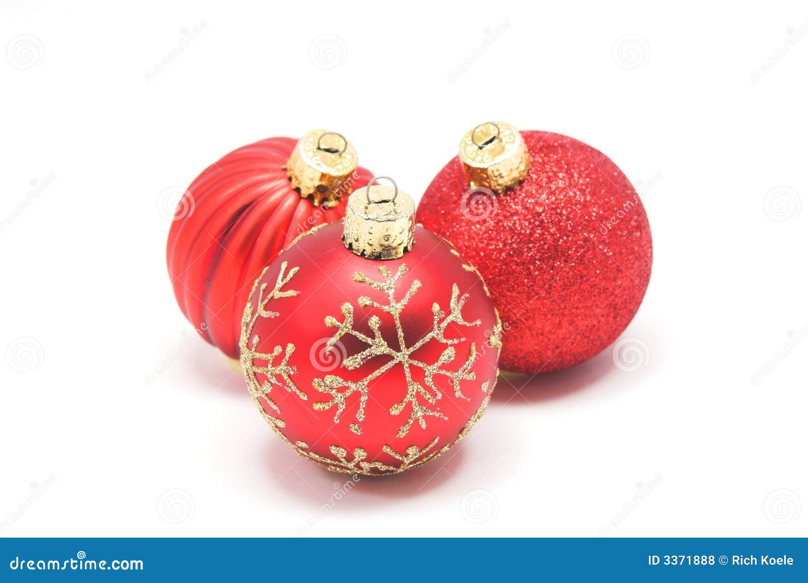 Red and Gold Christmas Balls Stock Photo - Image of trio, sparkle: 3371888