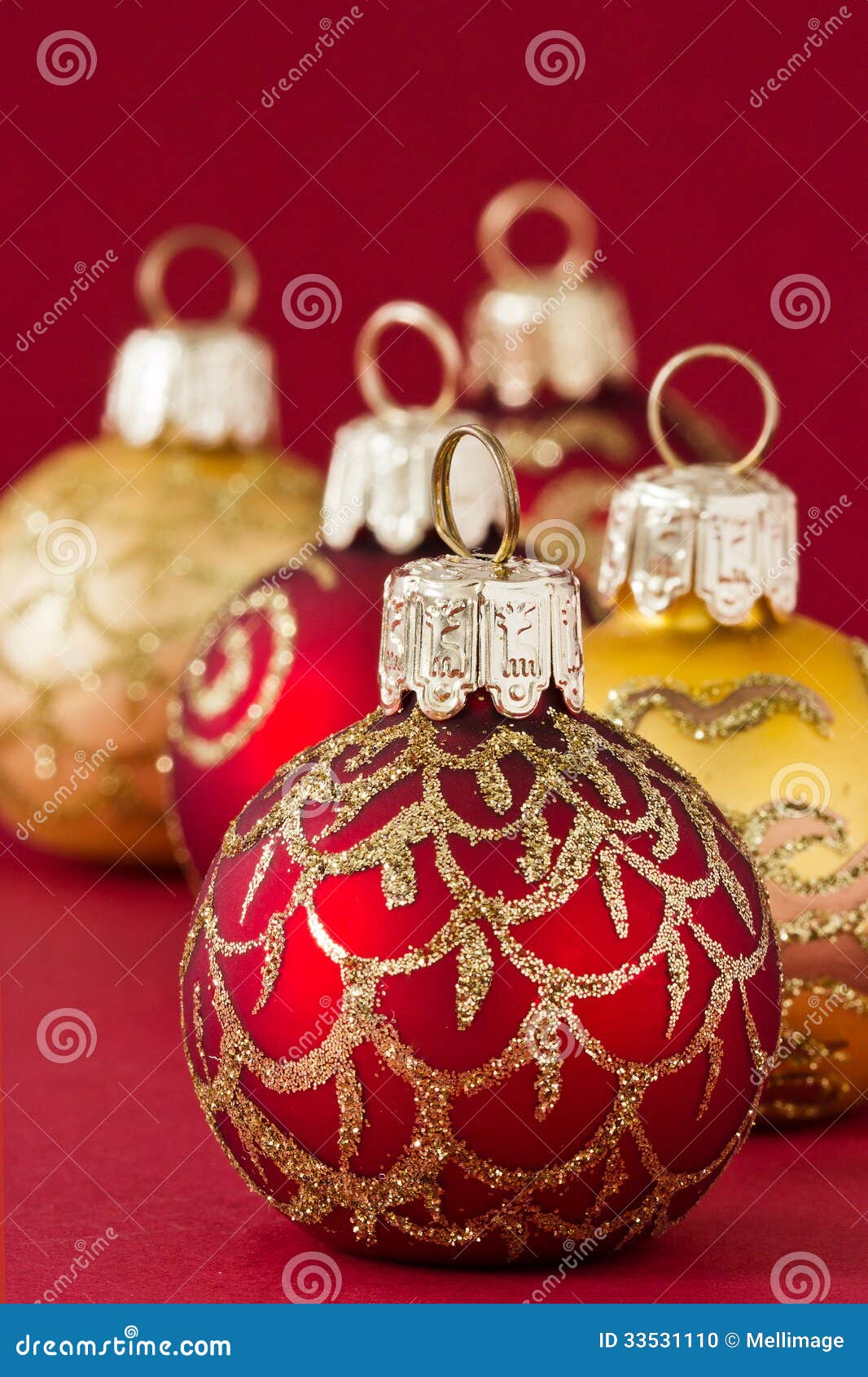Red and Gold Christmas Balls III Stock Photo Image of decorative