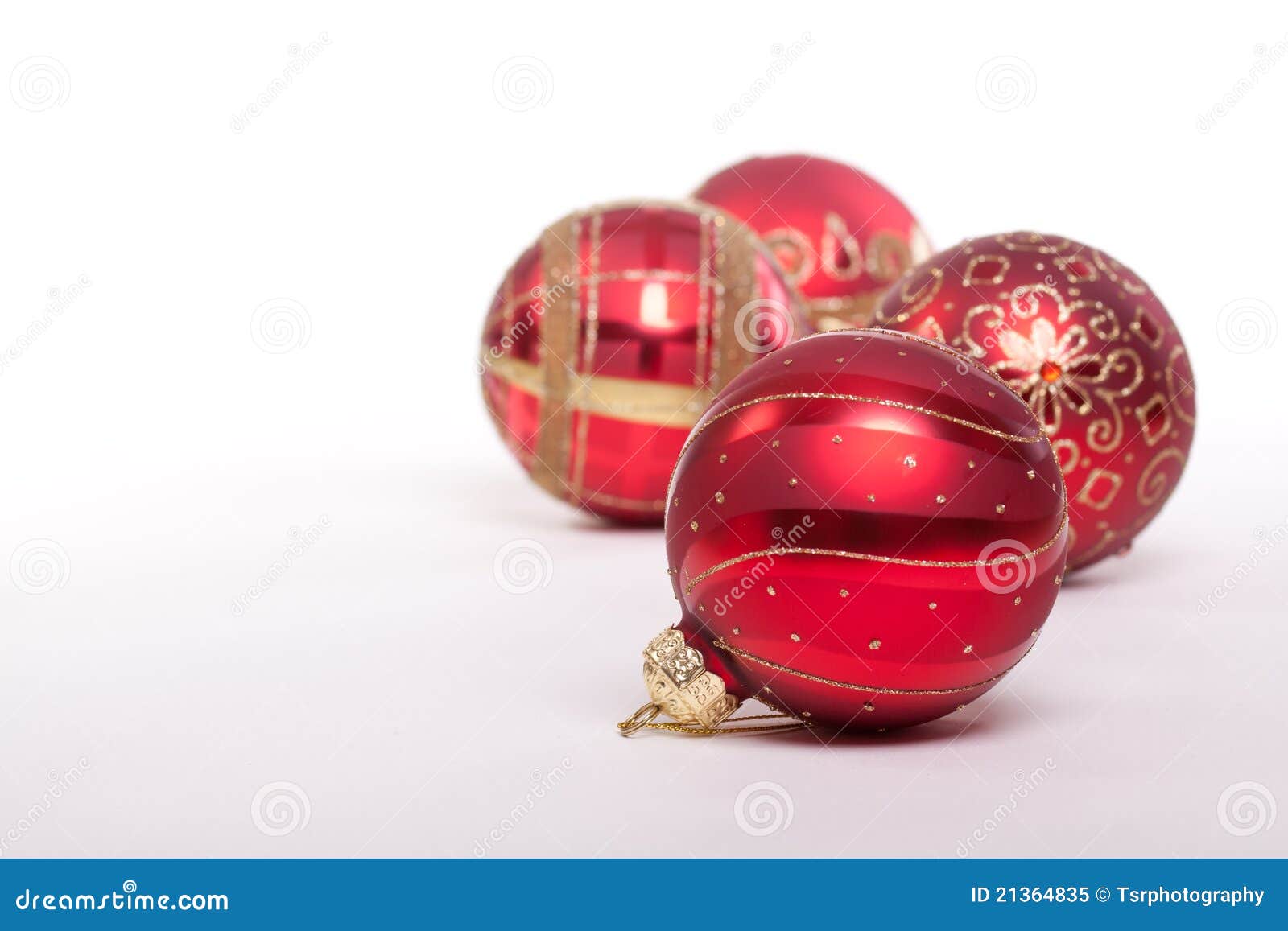 Red and Gold Christmas Baubles Stock Image - Image of december ...