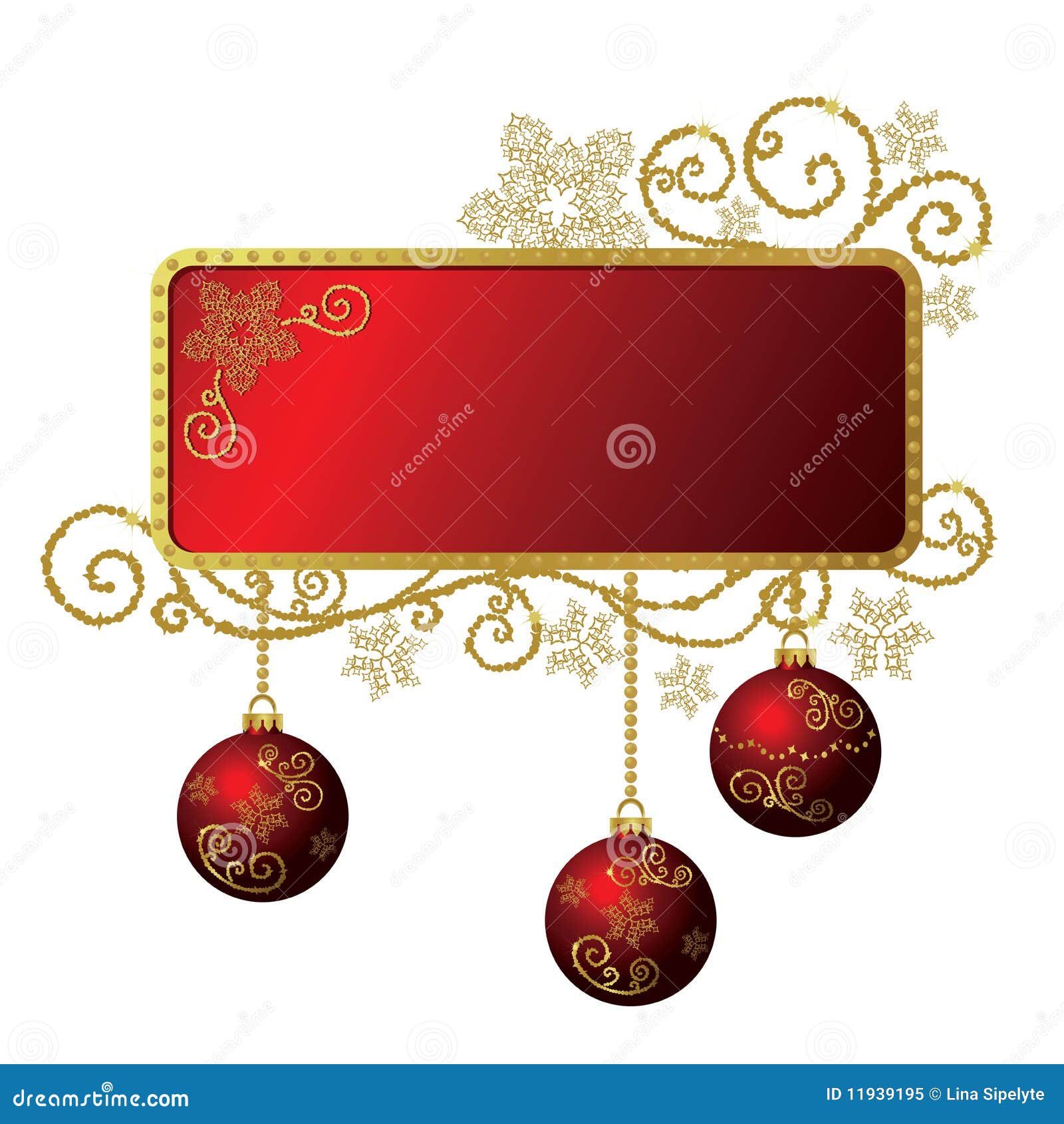 Red & Gold Christmas Frame Isolated Stock Vector - Illustration of ...