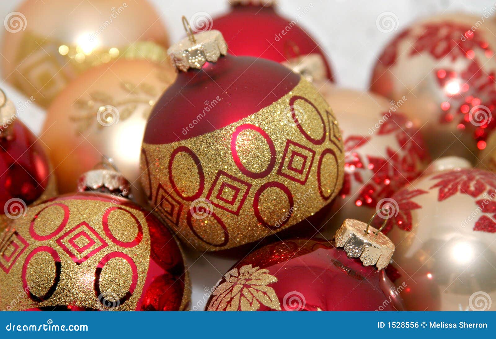 Red and Gold Christmas Ornamen Stock Photo - Image of decorate, holiday ...