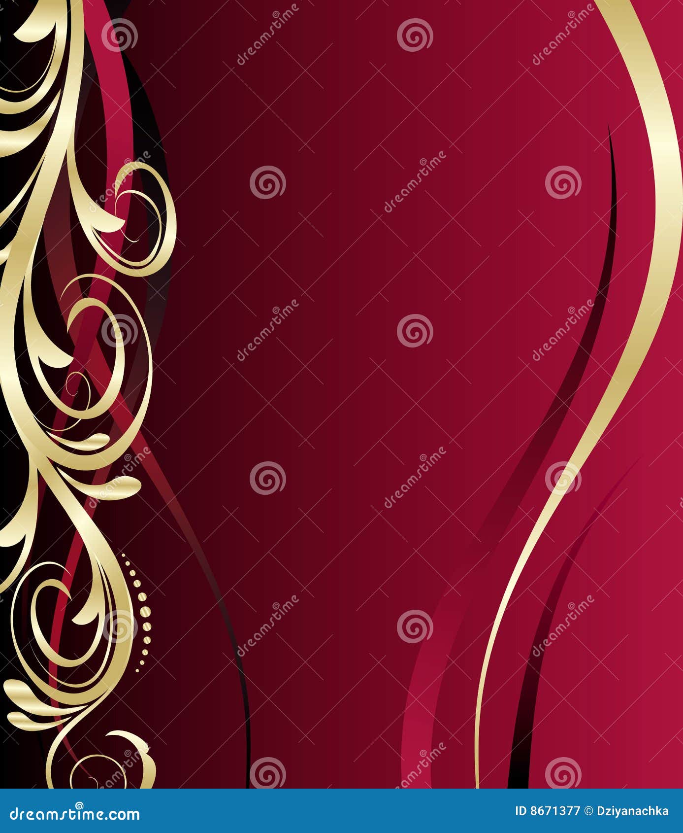 Red and Gold Floral Background Stock Vector Illustration of golden
