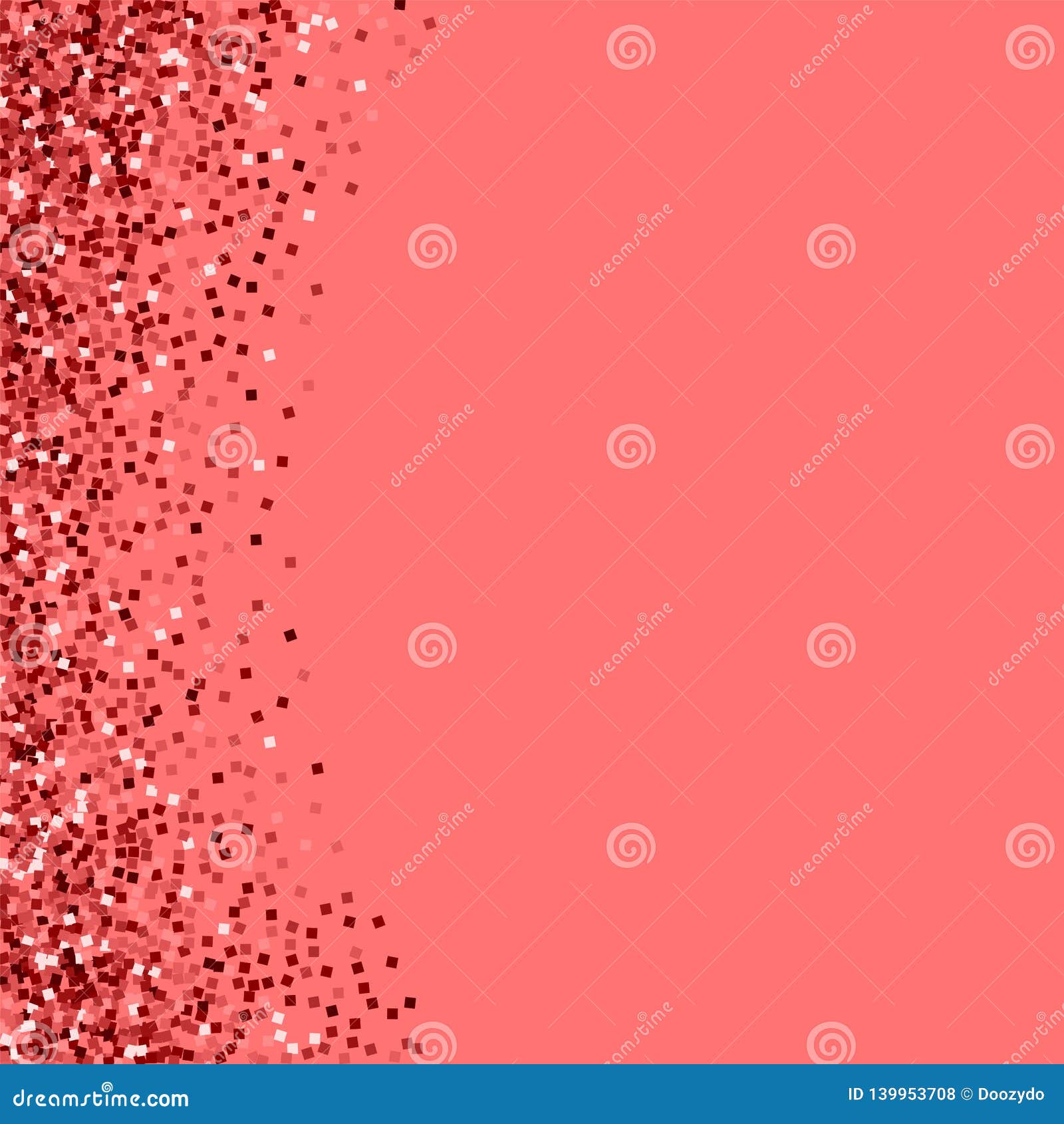 Red Gold Glitter. Abstract Left Border with Stock Illustration