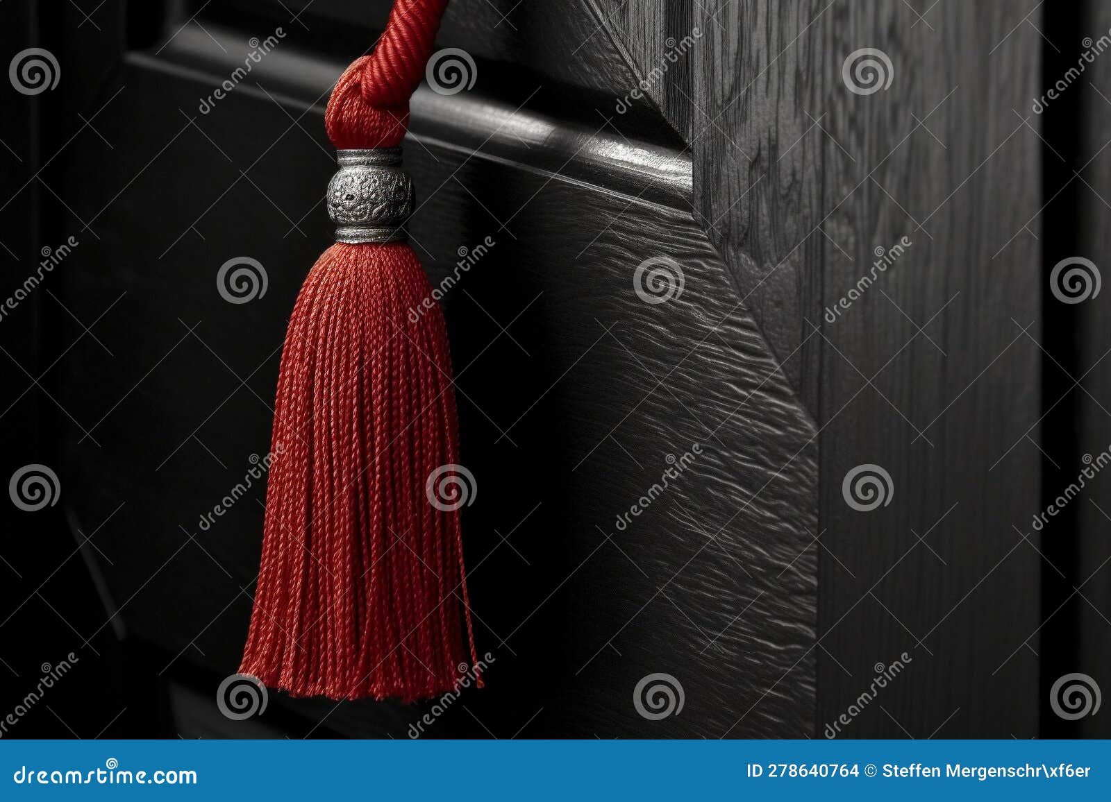 red and gold tassel on chinese door handle