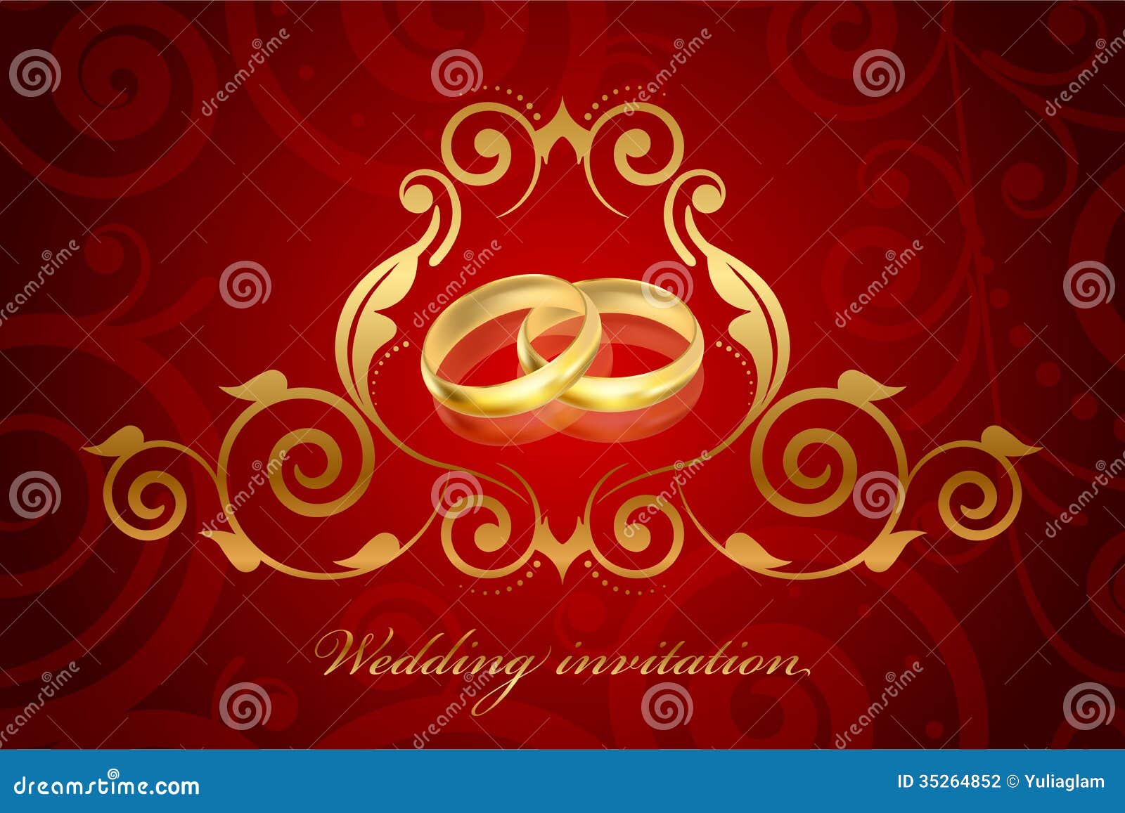 Red and Gold Wedding Invitation Stock Vector - Illustration of eternity,  nuptials: 35264852