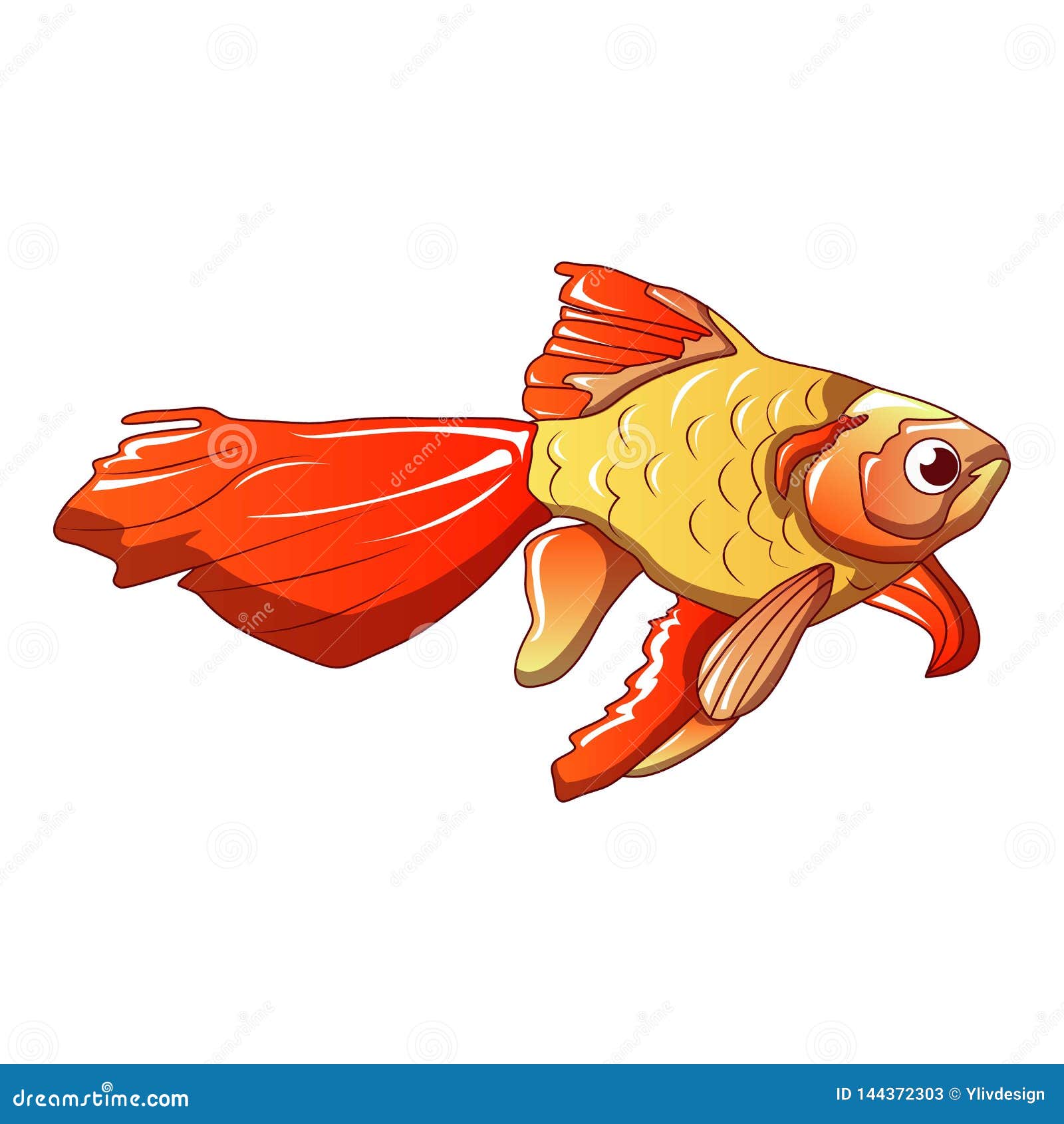 Download Red Goldfish Icon, Cartoon Style Stock Vector ...