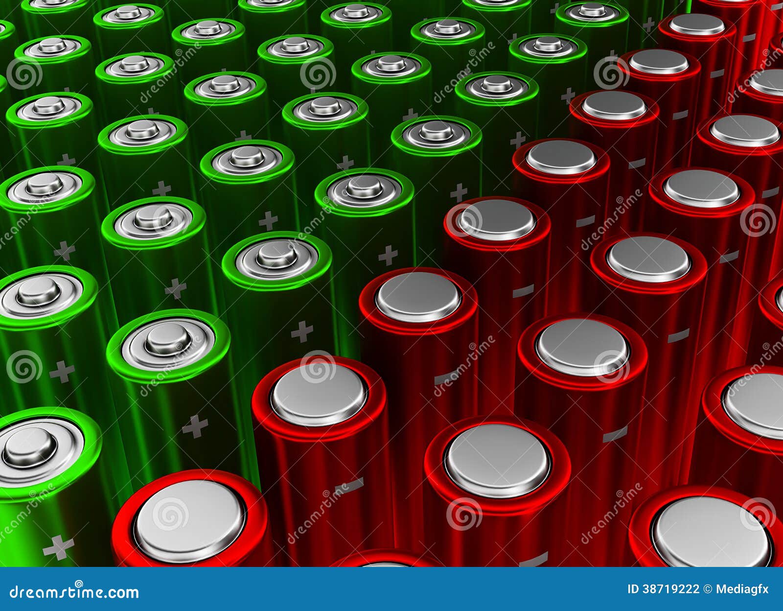 Red and green batteries stock illustration. Illustration of battery