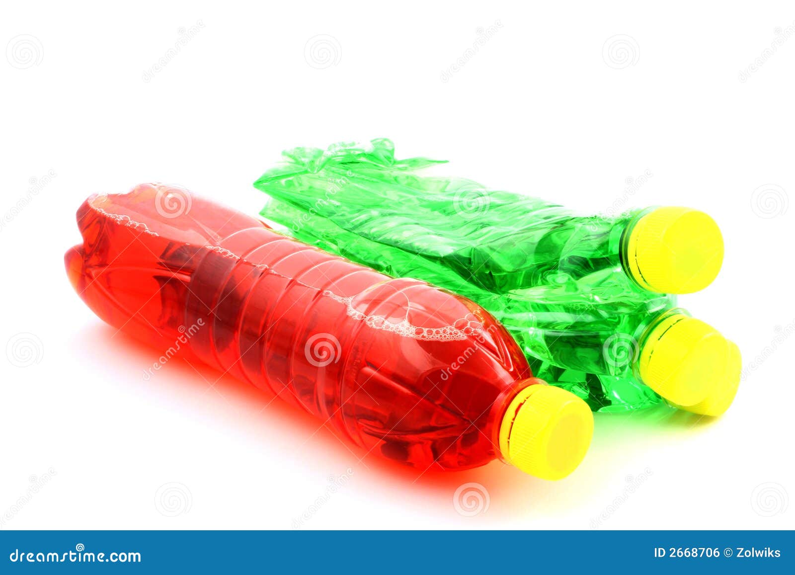 Red and green bottles stock photo. Image of crumpled, container 2668706