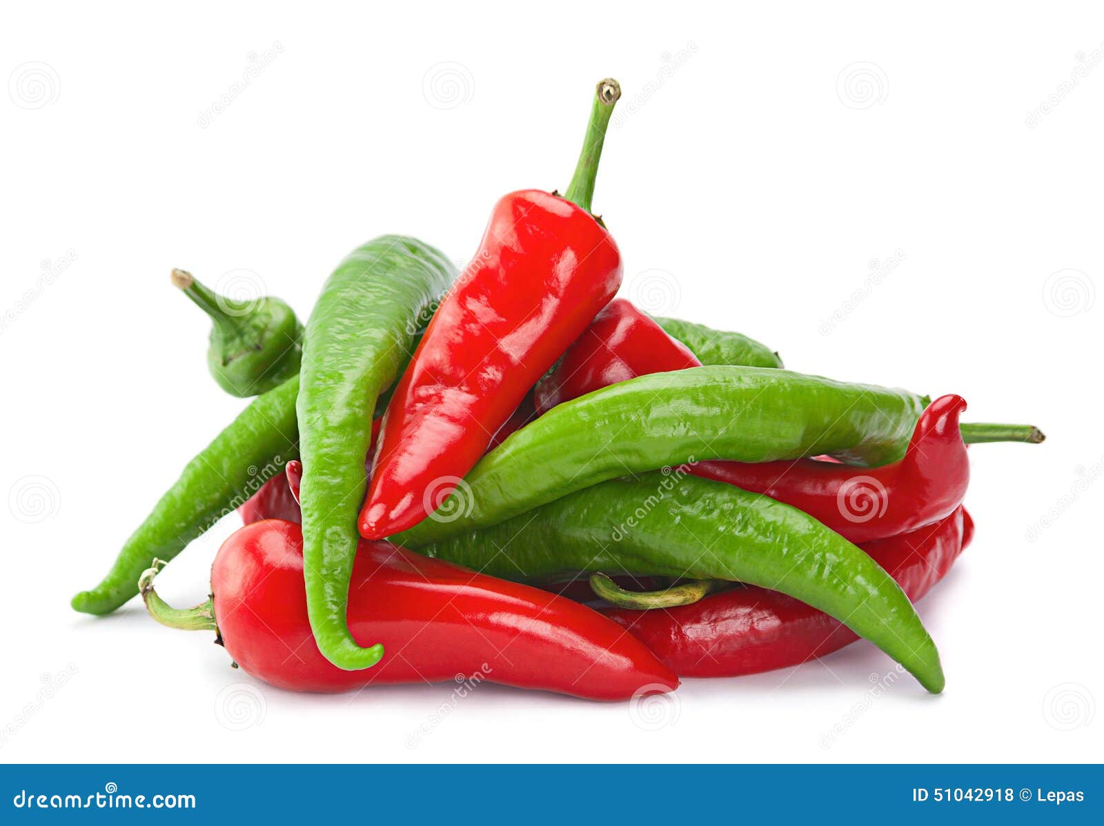 Red Green Chilli Pepper on White Stock Photo Image of paprika, color