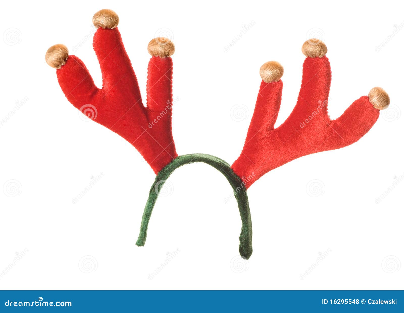 red and green christmas reindeer antlers