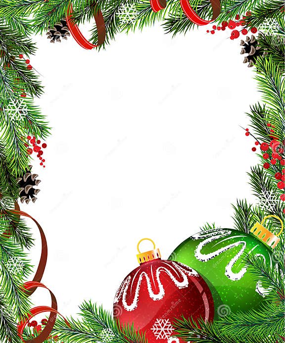 Red and Green Christmas Tree Decorations with Red Stock Vector ...