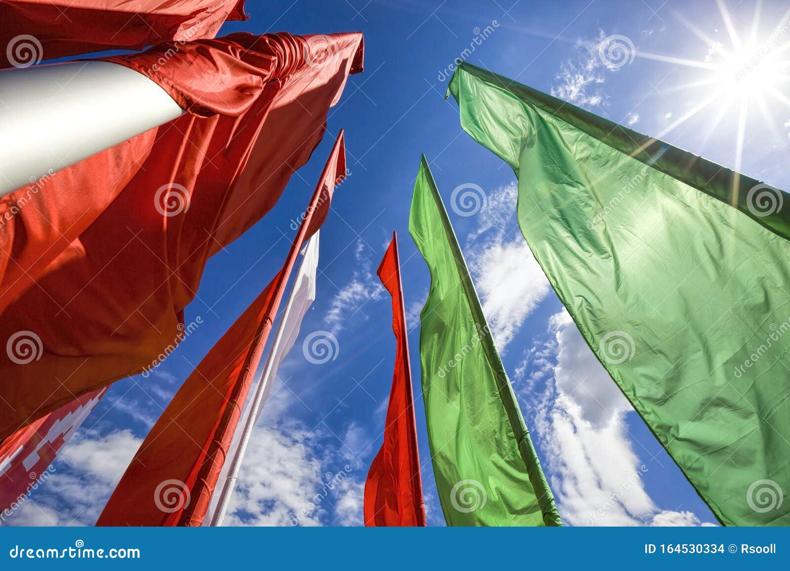 Red and green flags stock photo. Image of march, global 164530334
