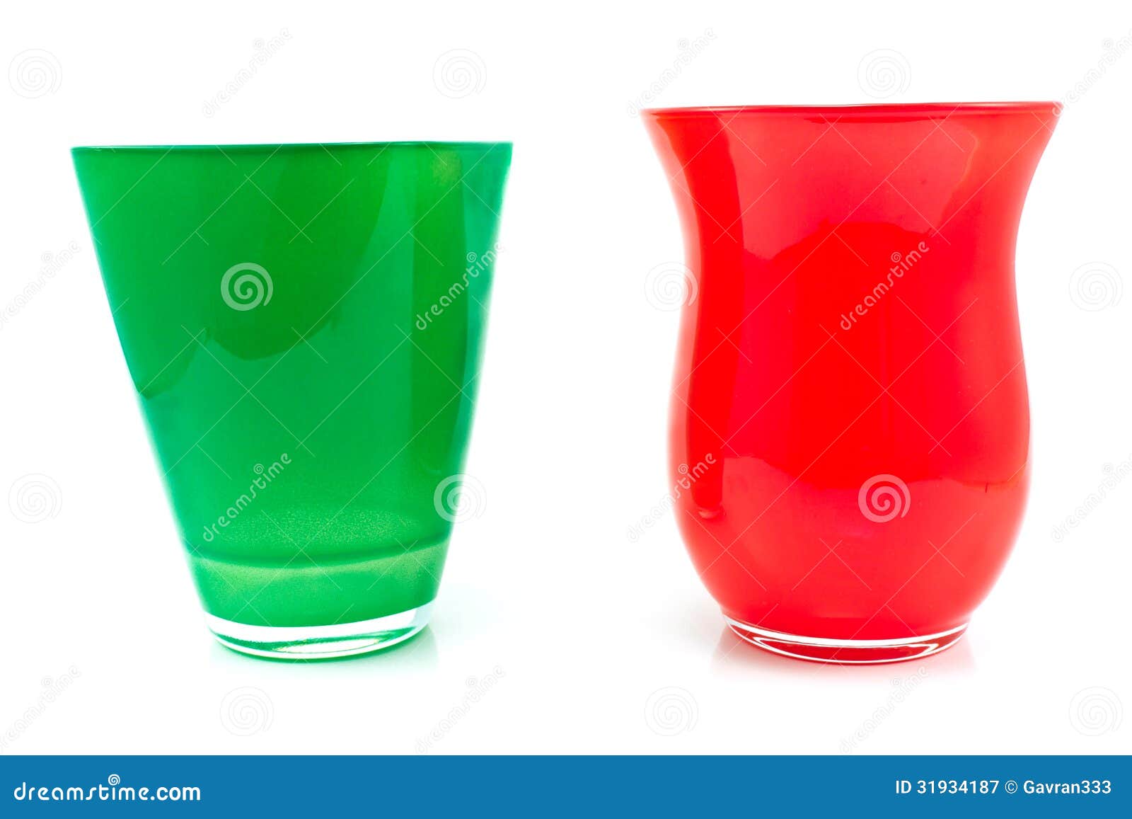 Red and green glass vase stock image. Image of decorative 31934187