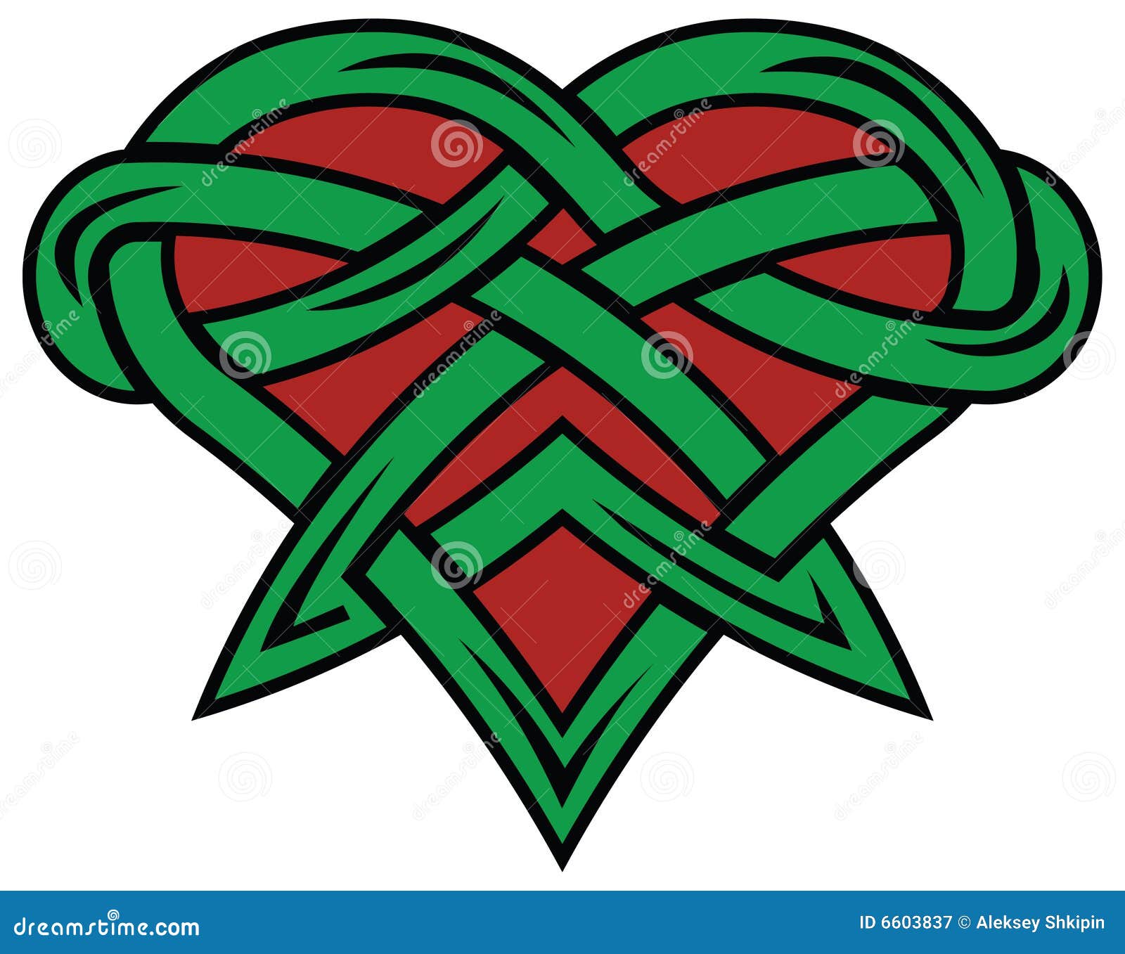 Red and green heart stock vector. Illustration of ireland 6603837
