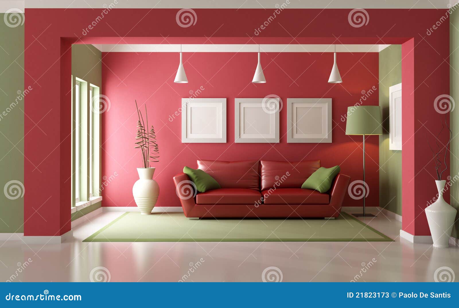 Red And Green Living Room Stock Photos Image 21823173