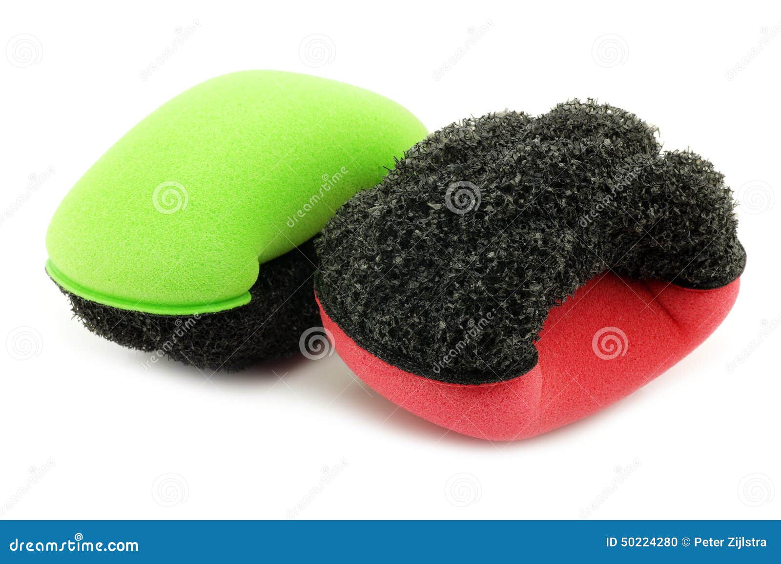 Red and Green Plastic and Foam Abrasive Pads Stock Photo Image of scrubbing, porous 50224280