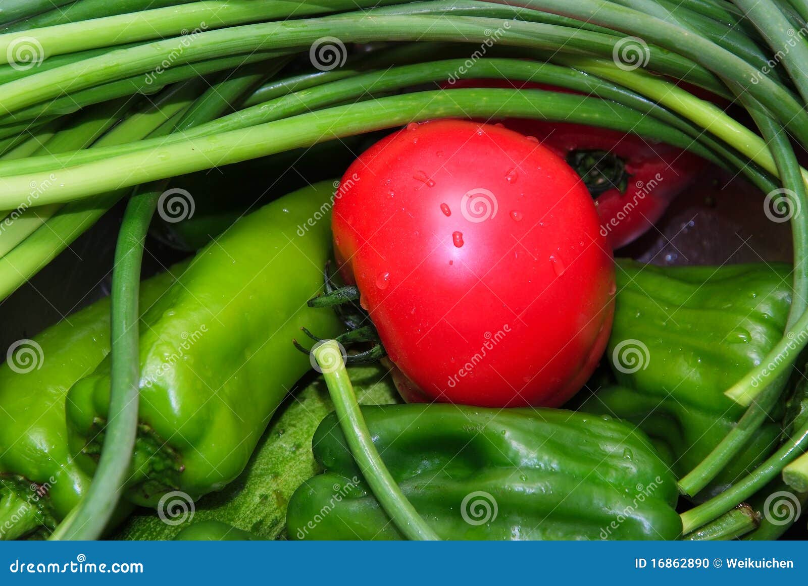 red and green vegetables