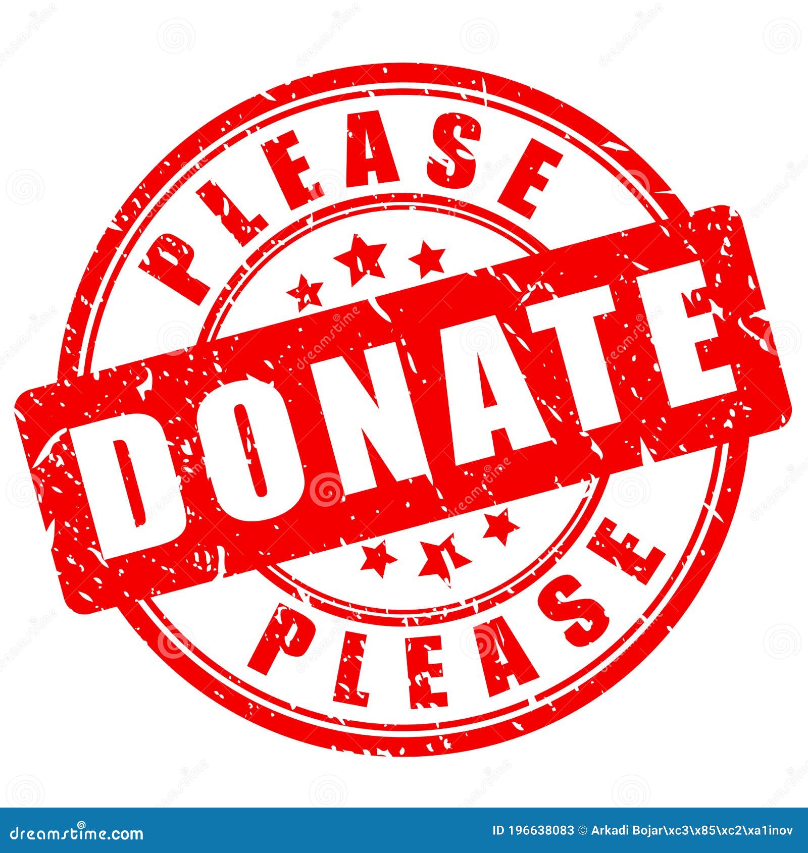 Please donate rubber stamp Royalty Free Vector Image