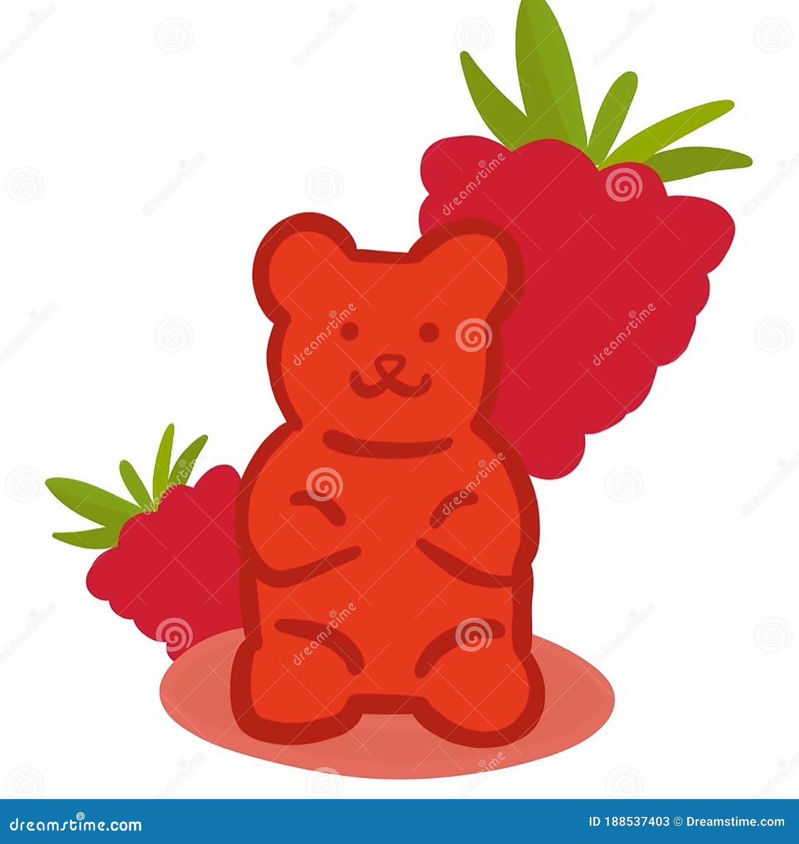 2d cartoon illustration of gummy bear Stock Illustration