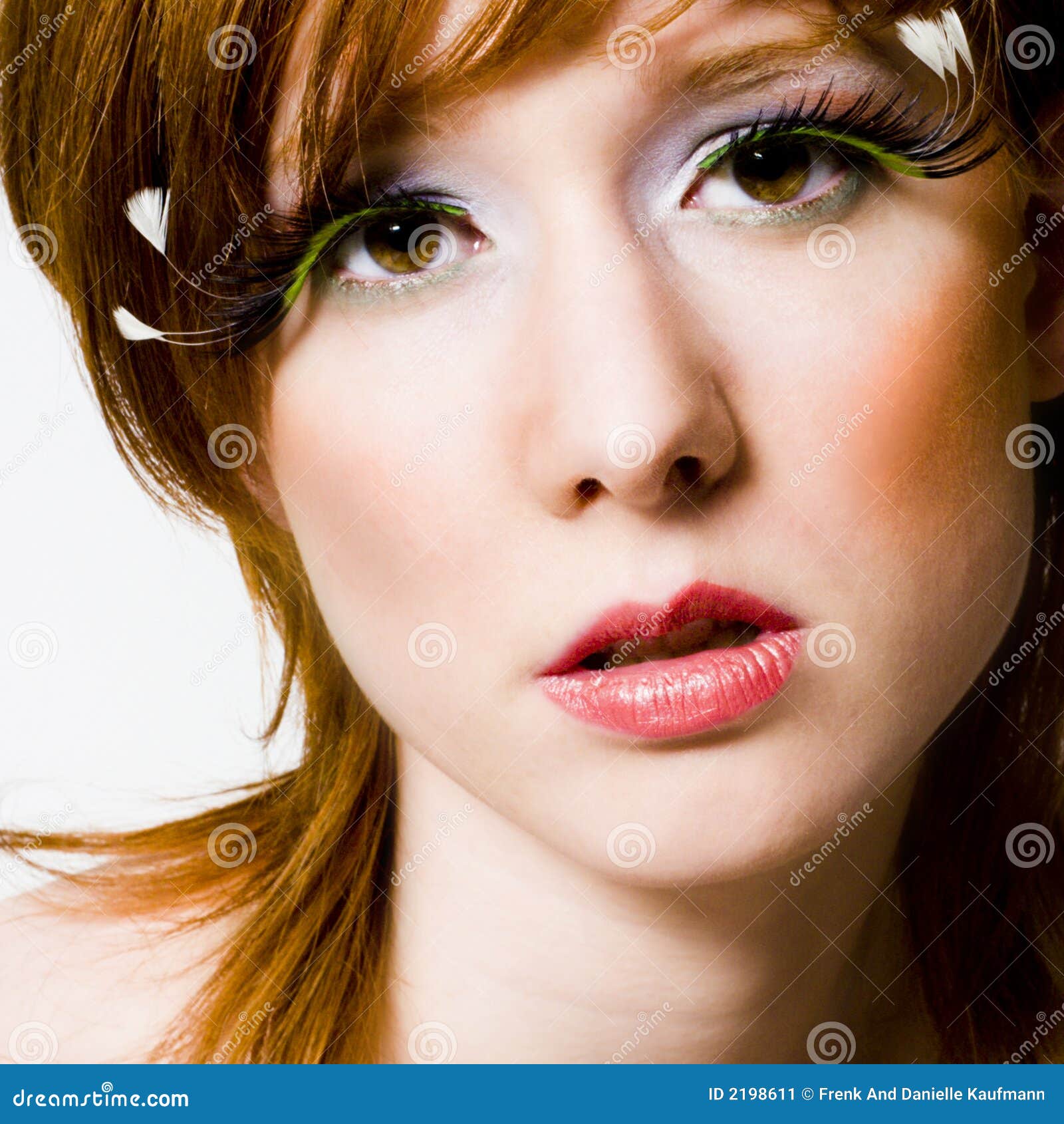 Red hair red lips stock image. Image of portrait, redhead - 2198611