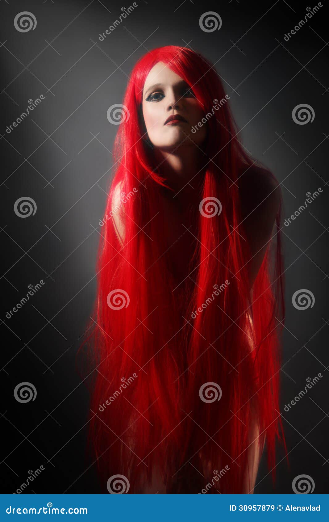 Red hair woman hairstyle stock image. Image of adult 