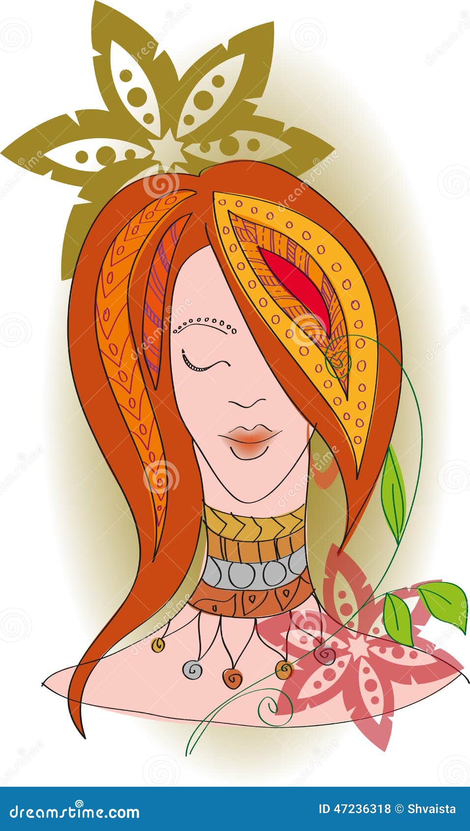 Redhaired girl stock vector. Illustration of fashion 47236318