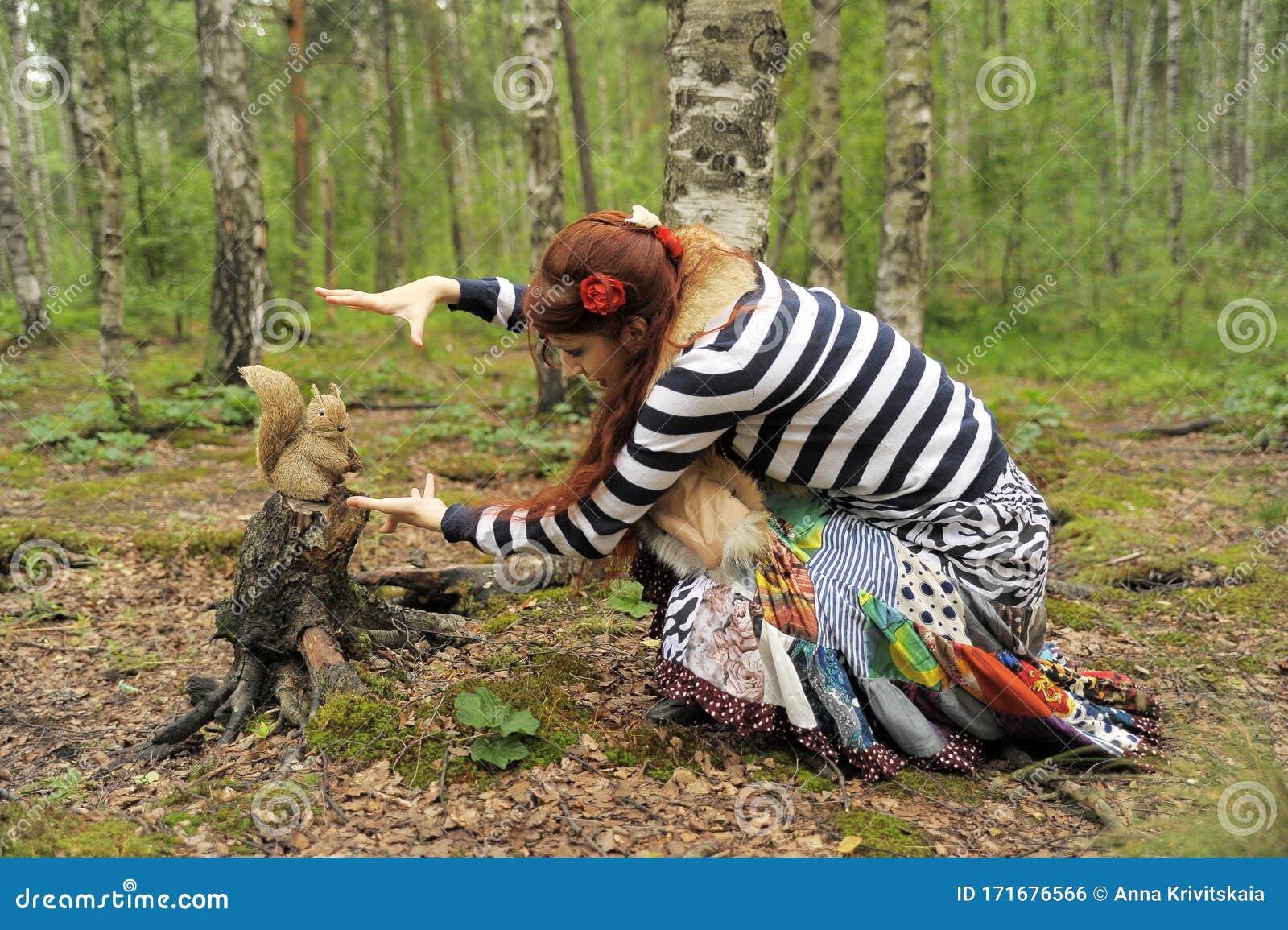 Red-haired Gypsy in Colorful Clothes Stock Photo - Image of fortune ...