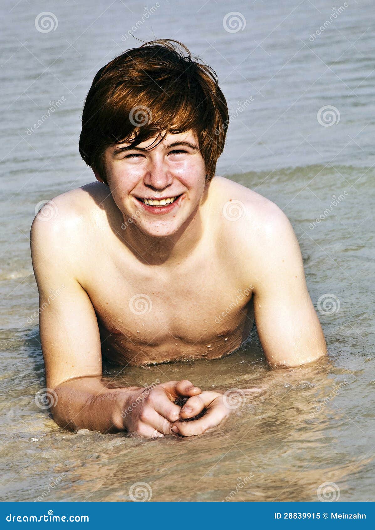 Redhaired Teen Boy At The Beach Stock Image Image Of