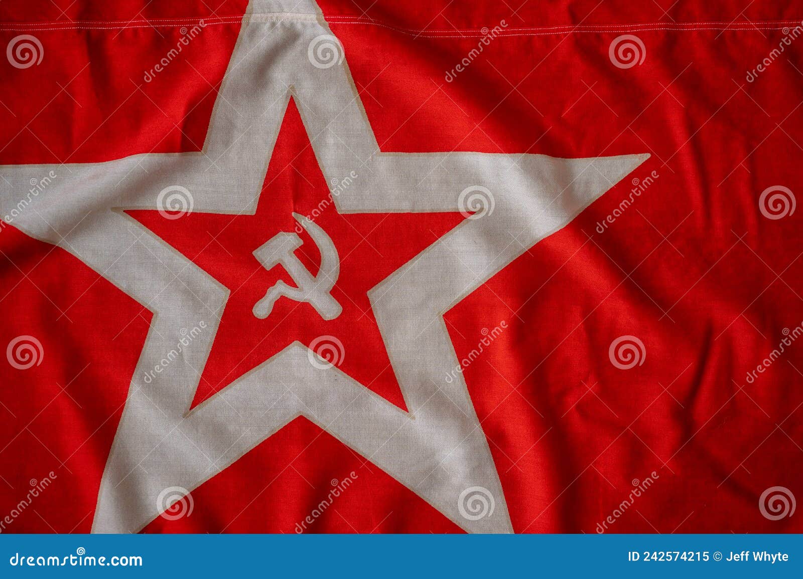 communist flag, with star around hammer and sickly